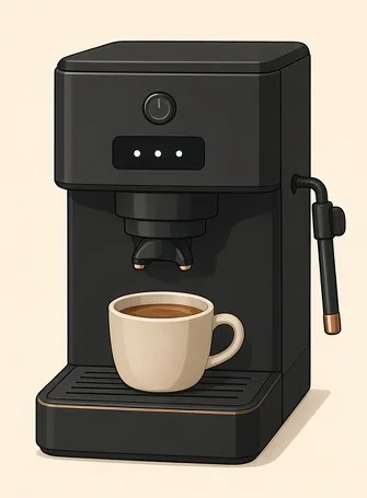 Illustrated De'Longhi Dedica Maestro Plus EC950M espresso machine, not a product photo